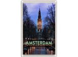 Vianmo Insegna Di Latta 18X12 Cm Amsterdam Reiseziel Munt Tower