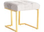 Polsterhocker Kayoom "Hocker Rarity 125, Edler Touch Durch Goldenes Gestell", Grau (Taupe), B:48Cm H:48Cm T:48Cm, Bezug: 100% Polyester (Samt) Gestell: Edelstahl, Hocker, Polsterhocker, Eckig, Samtweich, Gesteppt, Mit ZierknöPfen, Edelstahlgestell