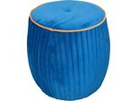 Hocker Home Affaire, Blau, B:46Cm H:47Cm T:46Cm, Samtbezug 100% Polyester, Hocker, Hocker