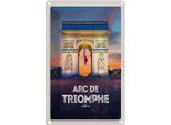 Vianmo Insegna Di Latta 18X12 Cm Arc De Triomphe Paris Denkmal Geschenk