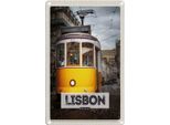 Vianmo Insegna Di Latta 30X20 Cm Lisbon Portugal StraßEnbahn 28