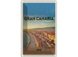 Vianmo Insegna Di Latta 18X12 Cm Gran Canaria Spain Panoramablick Meer