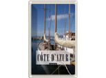 Vianmo Insegna Di Latta 30X20 Cm Cote D'azur France Urlaubsort Meer