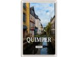 Vianmo Insegna Di Latta 30X20 Cm Quimper France Altstadt Fluss