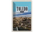 Vianmo Insegna Di Latta 30X20 Cm Toledo Spain Panorama Stadt