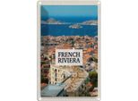 Vianmo Insegna Di Latta 18X12 Cm French Riviera Meer Panorama