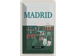 Vianmo Insegna Di Latta 30X20 Cm Madrid Spain Errinerungen Retro