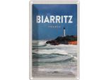 Vianmo Insegna Di Latta 30X20 Cm Biarritz France Meer Urlaub