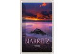 Vianmo Insegna Di Latta 18X12 Cm Biarritz France Sonnenuntergang