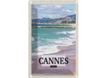 Vianmo Insegna Di Latta 30X20 Cm Cannes France Meer Strand