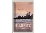 Vianmo Insegna Di Latta 30X20 Cm Biarritz France Sonnenuntergang