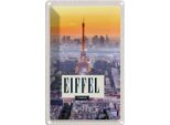 Vianmo Insegna Di Latta 18X12 Cm Eiffel Tower Sonnenuntergang Stadt