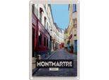 Vianmo Insegna Di Latta 18X12 Cm Montmartre Paris Altstadt Reiseziel