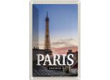 Vianmo Insegna Di Latta 30X20 Cm Paris France Sonnenuntergang