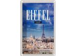 Vianmo Insegna Di Latta 30X20 Cm Eiffel Tower Panorama Bild Retro