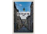 Vianmo Insegna Di Latta 30X20 Cm Bretagne France Altstadt Reiseziel