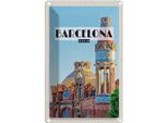 Vianmo Insegna Di Latta 18X12 Cm Barcelona Reiseziel Mosaikstil