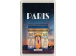 Vianmo Insegna Di Latta 30X20 Cm Paris France Arc De Triomphe Retro