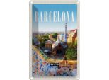 Vianmo Insegna Di Latta 18X12 Cm Barcelona Spanien Reise La Pedrera
