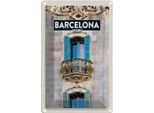 Vianmo Insegna Di Latta 30X20 Cm Barcelona Spanien Balkon Trip
