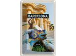 Vianmo Insegna Di Latta 30X20 Cm Barcelona Spanien Park Trip
