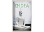 Vianmo Insegna Di Latta 18X12 Cm Indien WeißE Skulptur Meditieren Gott