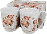 Duo | Mug - Tazza Da Caffè - 360 Ml - Set Di 2 - Fiori Colorati - Tazza Da Tè - Porcellana
