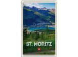 Vianmo Insegna Di Latta 30X20 Cm St. Moritz ÖSterreich Ausblich