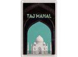 Vianmo Insegna Di Latta 18X12 Cm Indien Asien Taj Mahal Kultur