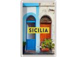 Vianmo Insegna Di Latta 30X20 Cm Sizilien Architektur Mittelalter Blume