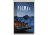 Vianmo Insegna Di Latta 30X20 Cm Norwegen Winter Schnee Urlaubsort