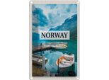 Vianmo Insegna Di Latta 30X20 Cm Norwegen Boot Insel Trip