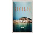 Vianmo Insegna Di Latta 30X20 Cm Sizilien Strand Europa Urlaubsort
