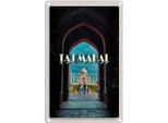 Vianmo Insegna Di Latta 18X12 Cm Indien Taj Mahal Menschen Muslime