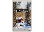 Vianmo Insegna Di Latta 18X12 Cm Finnland Winterzeit Schnee Wald