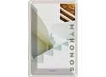 Vianmo Insegna Di Latta 18X12 Cm Mykonos Griechenland WeißE Treppen