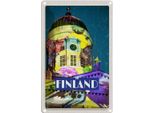 Vianmo Insegna Di Latta 30X20 Cm Finnland Kirche Skulptur Mittelalter