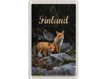 Vianmo Insegna Di Latta 18X12 Cm Finnland FüChse Wald Tiere