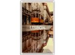 Vianmo Insegna Di Latta 30X20 Cm Lisabon Europa StraßEnbahn Stadt