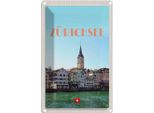 Vianmo Insegna Di Latta 30X20 Cm ZüRich Schweiz Ausblick See Auf Stadt