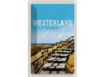 Vianmo Insegna Di Latta 18X12 Cm Westerland Gehweg Am Strand Meer Trip