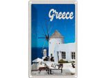 Vianmo Insegna Di Latta 18X12 Cm Greece Griechenland WeißE HäUser