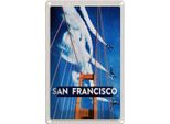 Vianmo Insegna Di Latta 30X20 Cm San Francisco BrüCke Flugzeug Himmel