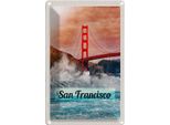 Vianmo Insegna Di Latta 18X12 Cm San Francisco Wellen Meer BrüCke