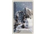 Vianmo Insegna Di Latta 30X20 Cm Skandinawien Schnee Winter Berg Haus
