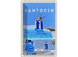Vianmo Insegna Di Latta 30X20 Cm Santorini Greece Griechenland Blau