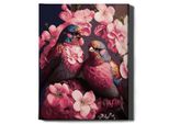 Oh Art! - Set Di Colori Per Numeri - 40X50Cm, Con Cornice In Legno E Pennelli "Uccelli Rosa"" Fai Da Te"