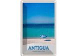 Vianmo Insegna Di Latta 30X20 Cm Antigua Karibik Insel Meer Strand