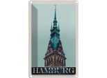 Vianmo Insegna Di Latta 18X12 Cm Hamburg Kirche