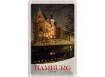 Vianmo Insegna Di Latta 18X12 Cm Hamburg BrüCke Kirche